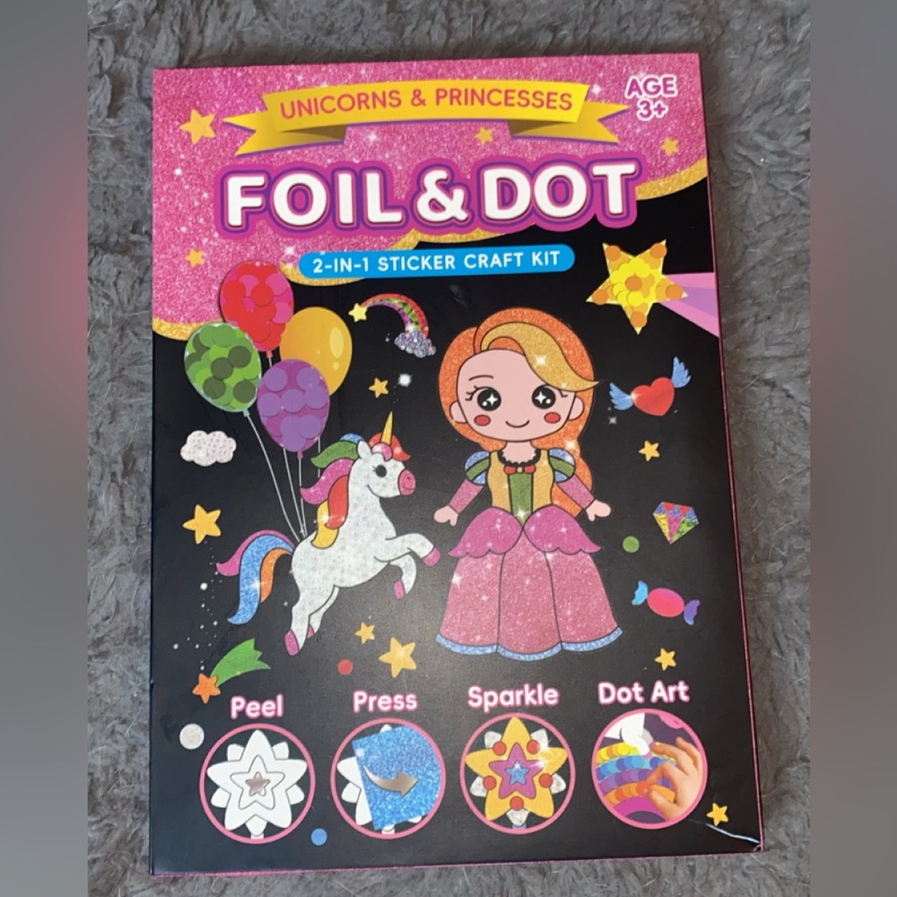 Foil & Dot Unicorns & Princesses Sticker Craft Kit